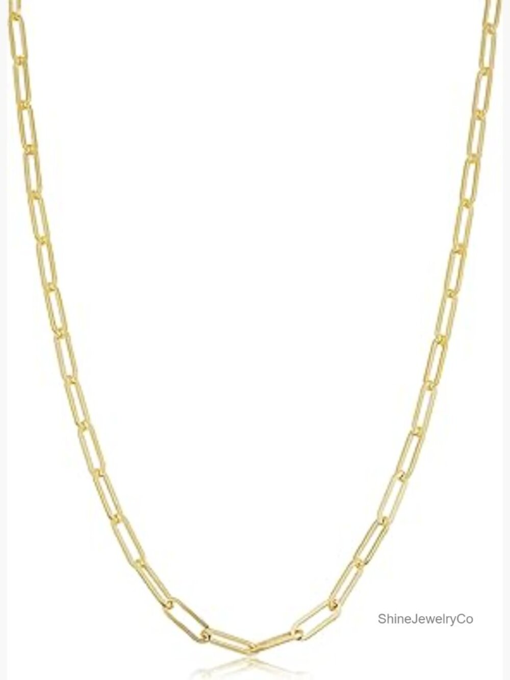 Minimalist 14k Gold Filled Paperclip Chain Necklace, Link Jewelry